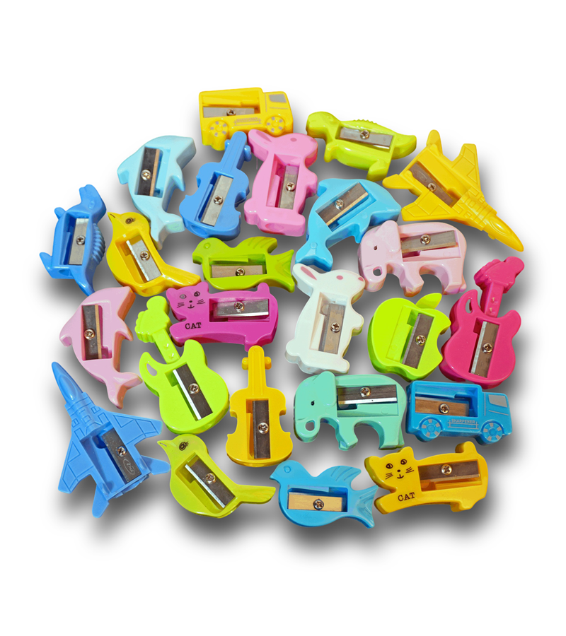 3 Pack Fun-Shaped Pencil Sharpener - Mystery Bag Item for ages 3+